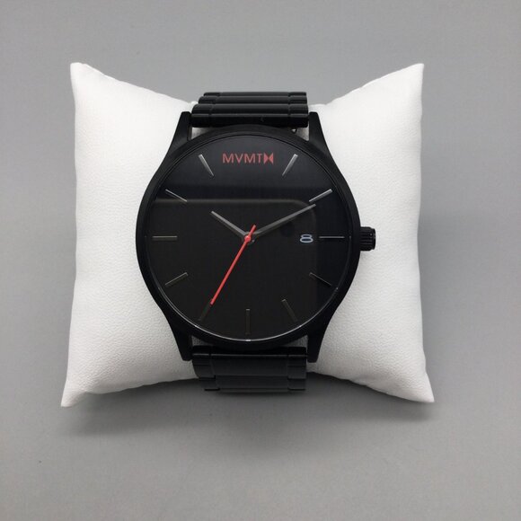 MVMT Classic 44 Watch Men Black Date Stainless New Battery 7.5" - Picture 2 of 13